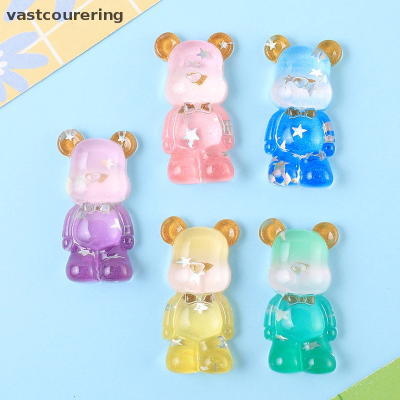 Vast Kẹp Tóc Nhựa Resin Trong Suốt Hình Gấu Hoạt Hình Kawaii Đáng Yêu