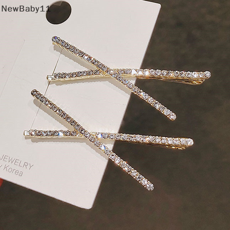 Bộ 2 Kẹp Tóc Đính Đá Pha Lê Hình Chữ Thập Đơn Giản