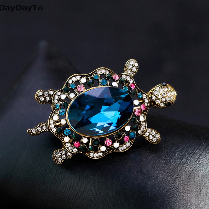 Ghim Cài Áo Hình Rùa Biển Đính Đá Nhân Tạo Thời Trang Cho Nữ