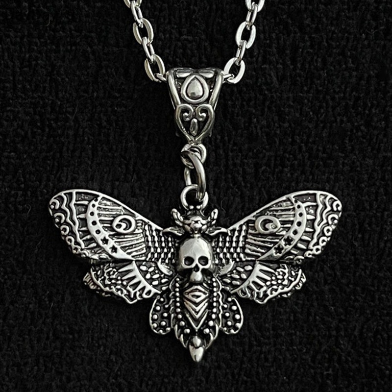 Vòng cổ Mạ Bạc 18inch Mặt Dây Hình Đầu Lâu / Bướm Màu Sắc Ngọt Ngào Phong Cách Gothic Rock Emo Goth