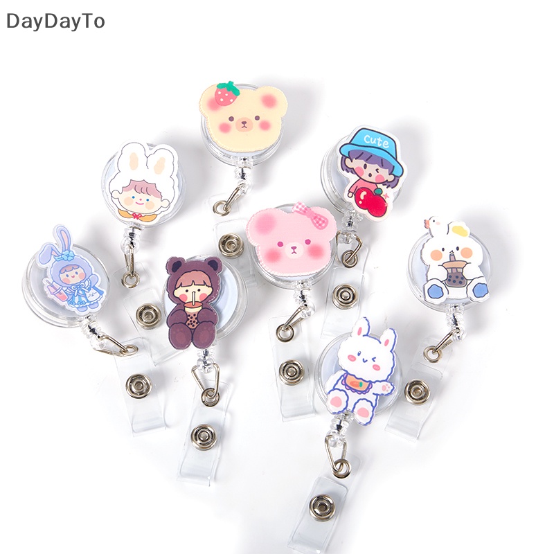 Ví Đựng Thẻ ID / Danh Thiếp Xoay 360 Độ Họa Tiết Hoạt Hình Dễ Thương Có Khóa Cài Tùy Chỉnh Tiện Dụng