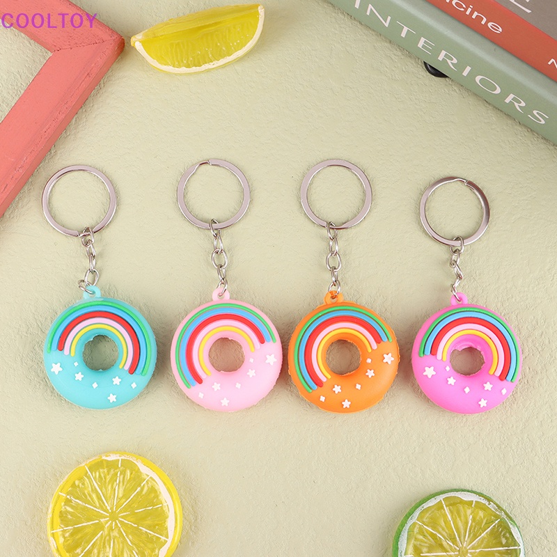 Móc Khóa Hình Bánh Donut Hoạt Hình Dễ Thương