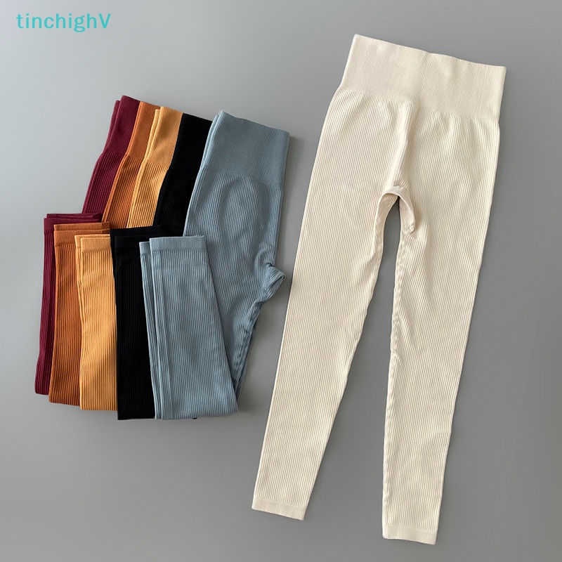 [TinchighV] Quần Legging Thể Thao Lưng Cao Có Gân Không Đường May Tập Gym / Yoga Dành Cho Nữ [Mới]