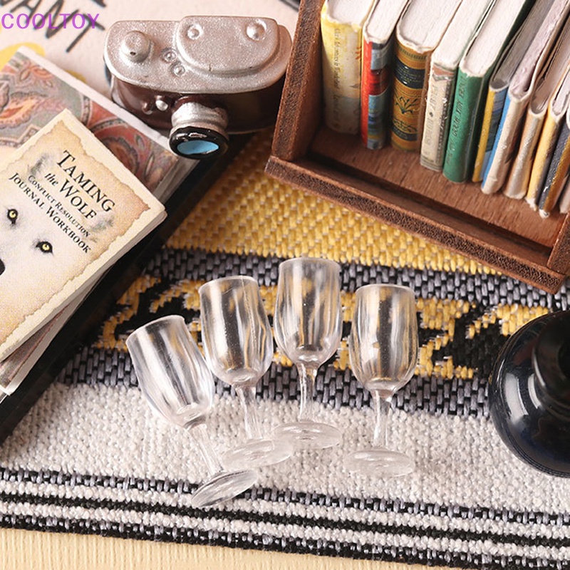 Bộ 4 Ly Rượu Mini Tỉ Lệ 1: 12 Cho Nhà Búp Bê