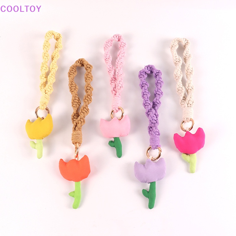 Vòng Đeo Tay / Móc Khóa Hình Hoa Tulip Bằng Vải Thời Trang Hàn Quốc Cho Nữ