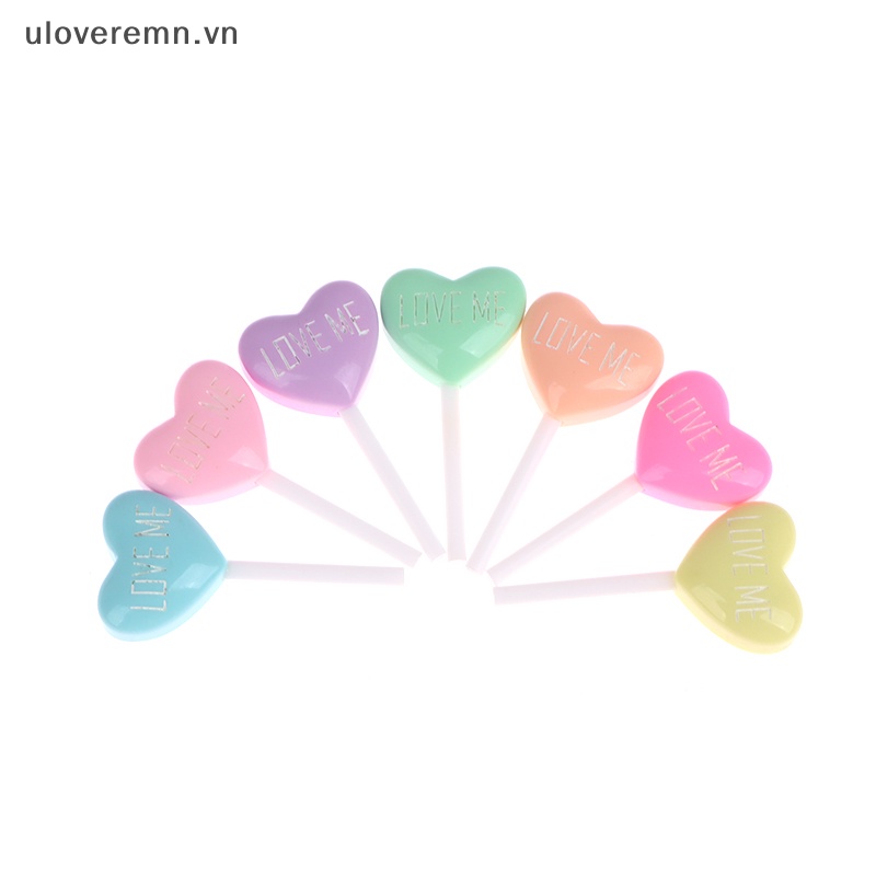 Set 10 Kẹo Mút Trái Tim Giả Bằng Resin Trang Trí Ốp Điện Thoại DIY