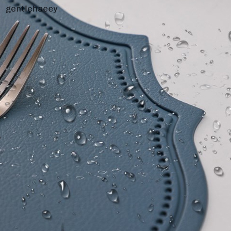 Gent Tấm Lót Cốc Cà Phê Bằng Da Chống Thấm Nước Hình Dạng Không Đều Cho Nhà Bếp EN