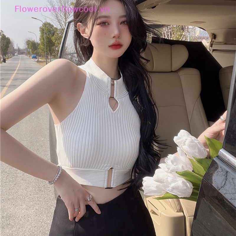 Áo Dệt Kim Sát Nách Phong Cách Vintage Quyến Rũ Cho Nữ