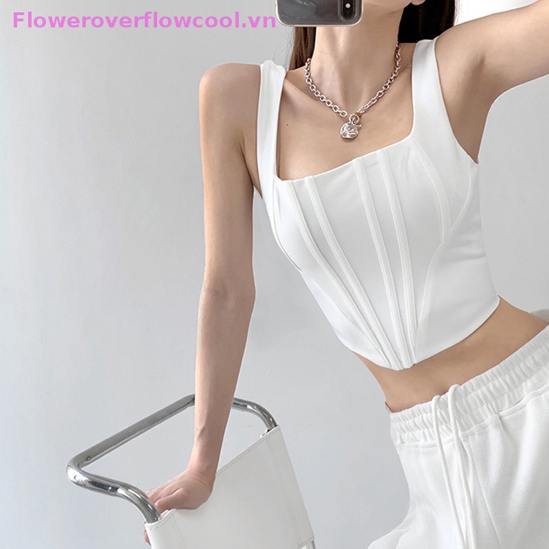 Áo Hai Dây Cổ Vuông Quyến Rũ Thời Trang Mùa Hè Cho Nữ