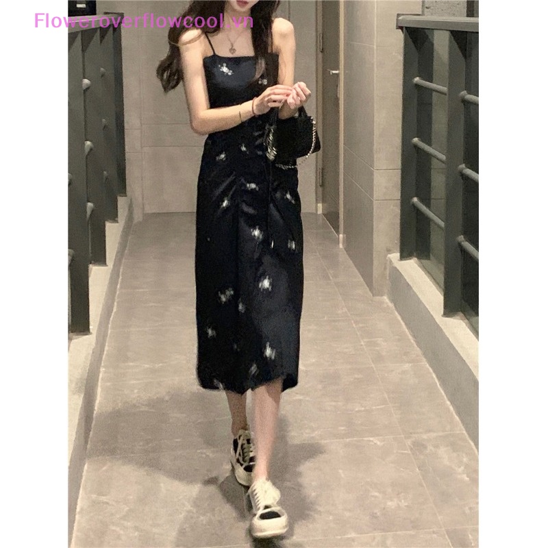 Đầm Dài Hai Dây In Họa Tiết Thời Trang Quyến Rũ Dành Cho Nữ