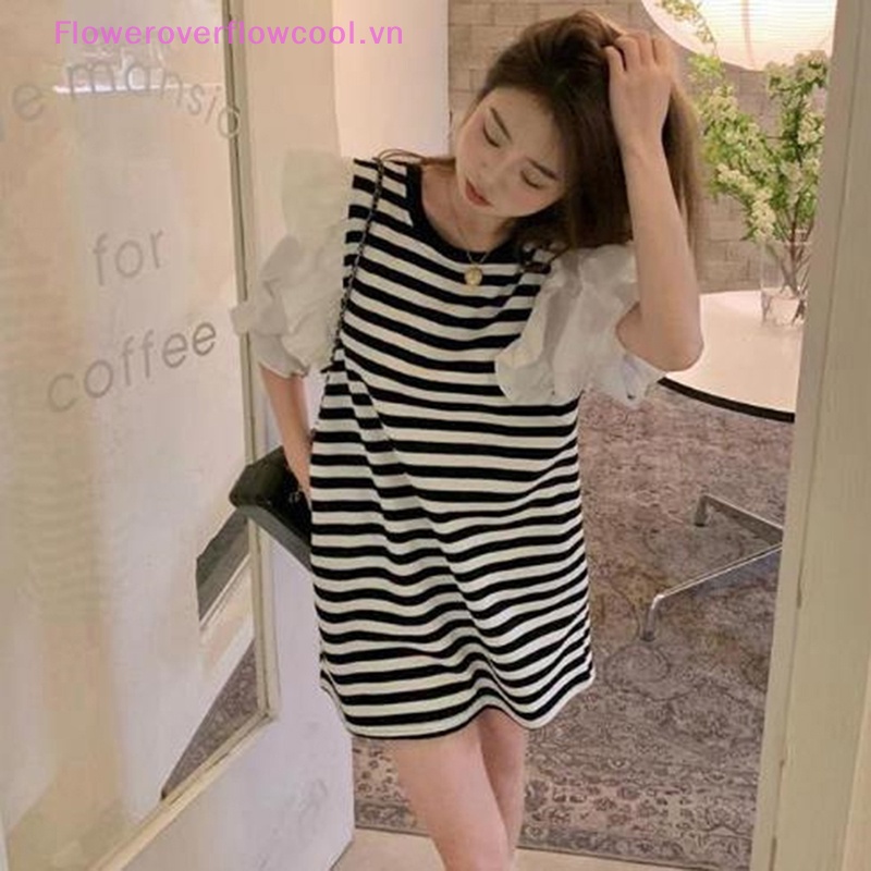 Đầm Mini Cổ Tròn Tay Cánh Bướm Phối Màu Sắc Nổi Bật Phong Cách Hàn Quốc Dành Cho Nữ