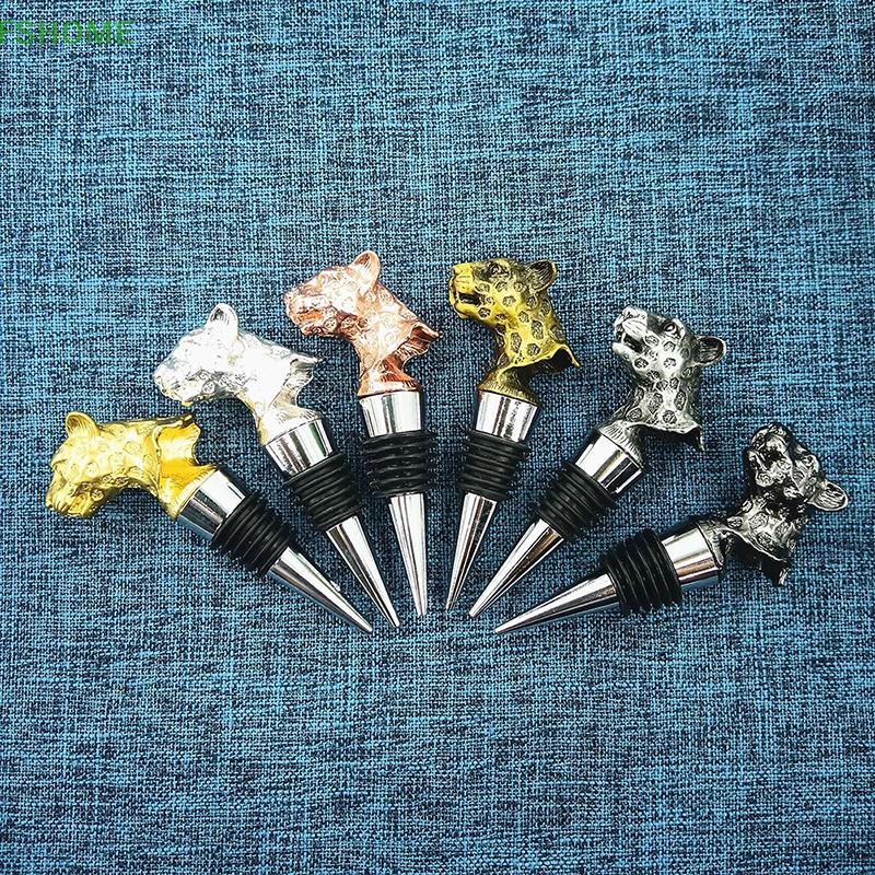 Nút Chặn Chai Rượu Bằng Hợp Kim Kẽm Hình Đầu Báo Độc Đáo Mới