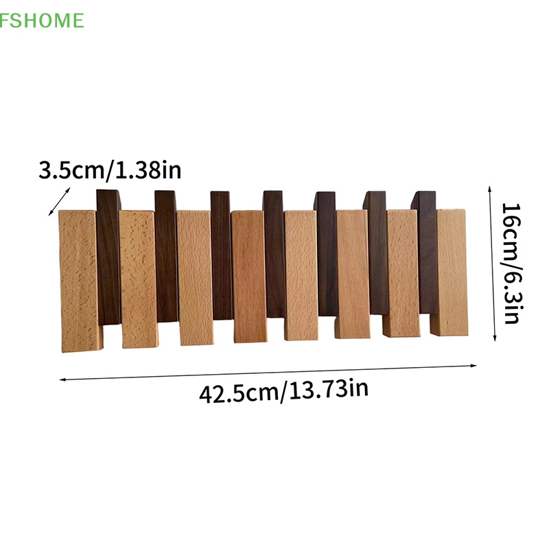Bộ 7 Móc Treo Áo Khoác FSHOME Bằng Gỗ Gắn Tường Mới