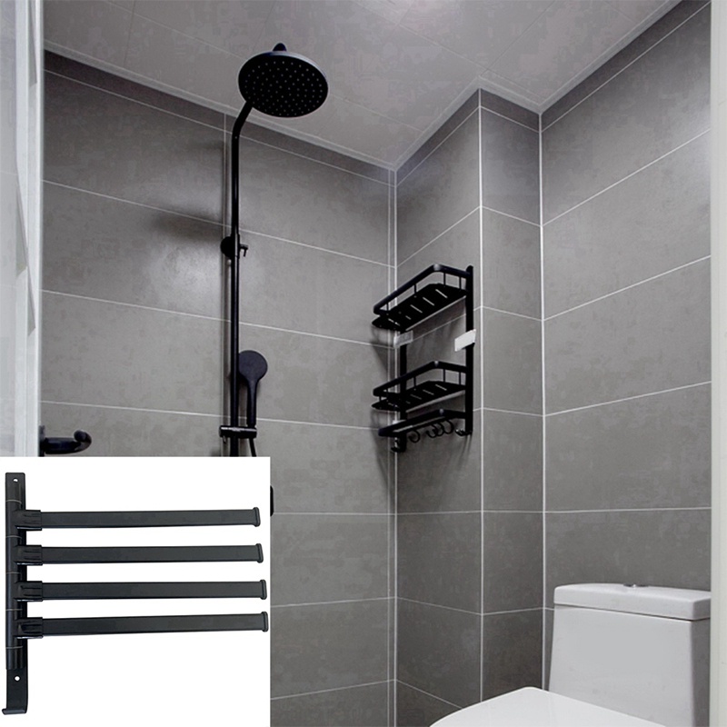 Giá Treo Khăn Bằng Hợp Kim Nhôm Xoay 4 Góc Chống Rỉ Sét 180 Độ Tiện Dụng Cho Nhà Tắm° Vòng Cổ Xoay Được