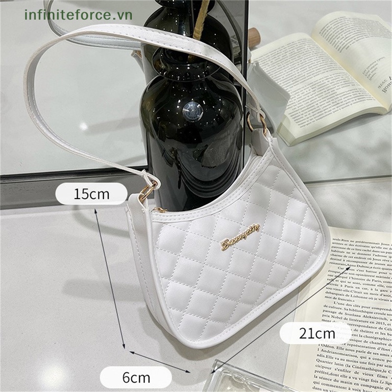 Túi Xách Da PU Màu Trơn Thêu Họa Tiết Hình Thoi Thời Trang Cho Nữ