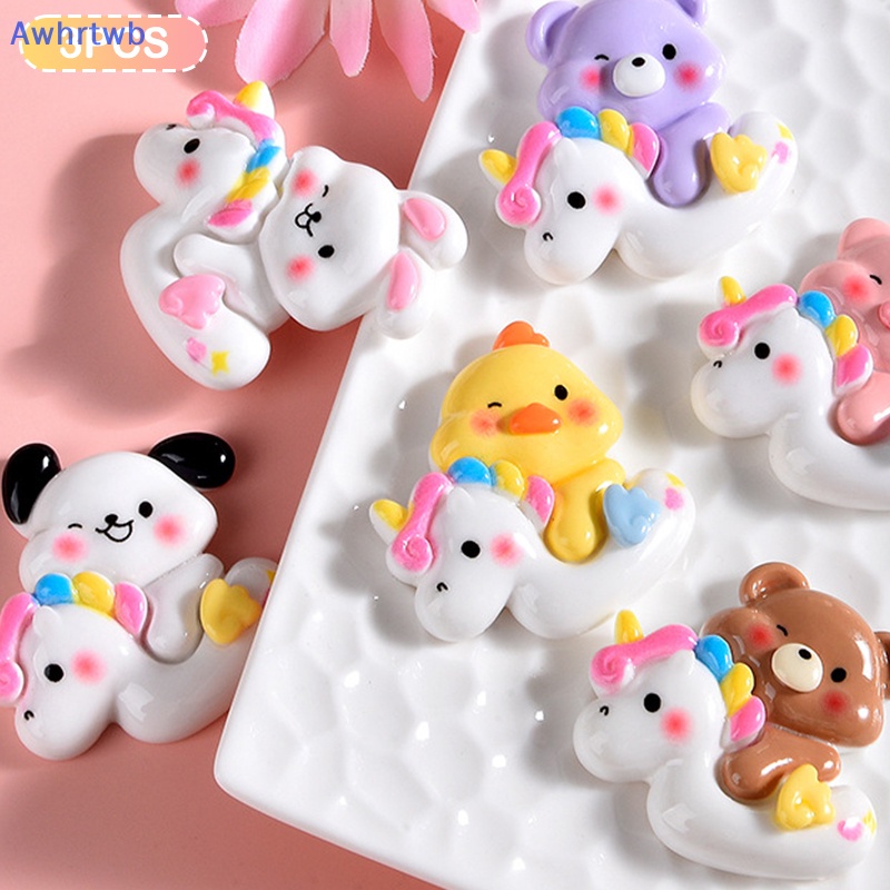 Set 3 Phụ Kiện Trang Trí Bánh Kem Hình Kỳ Lân Bằng Nhựa Độc Đáo Mới