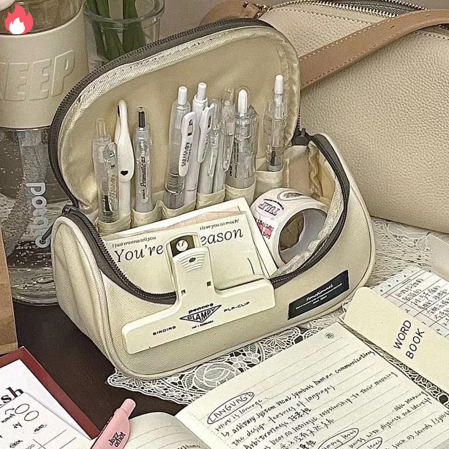 Túi Đựng Bút / Mỹ Phẩm Cỡ Lớn Đa Năng Tiện Dụng Cho Học Sinh RYVN