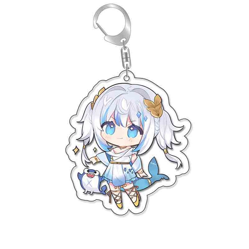 Móc Chìa Khóa Bằng Acrylic In Họa Tiết Hoạt Hình Hololive Vtuber Gawr Gura Watson Amelia Murasaki Shion Ookami Mio