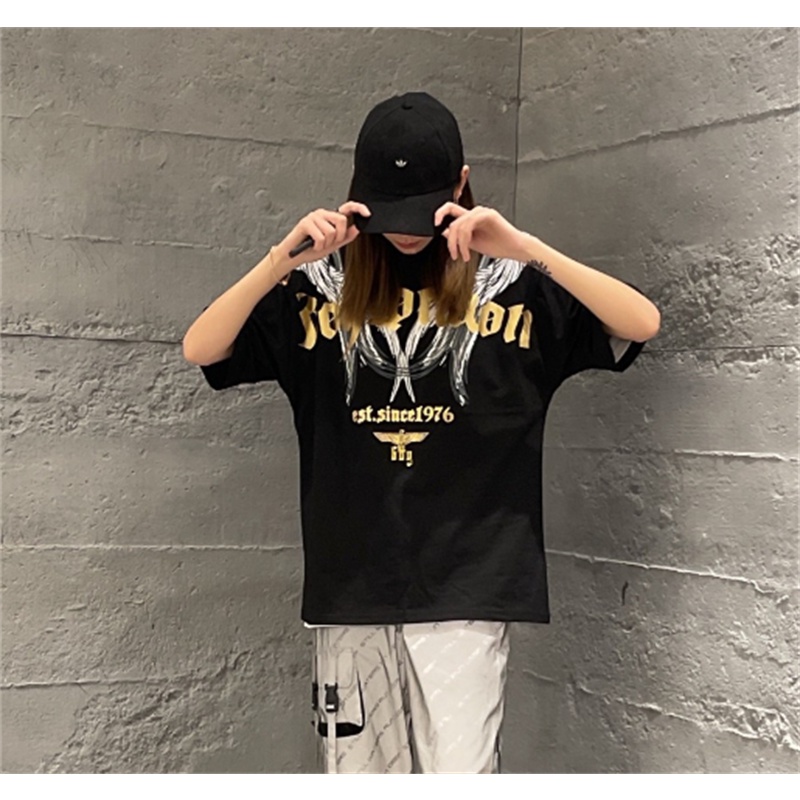 Áo Thun Cotton Dáng Rộng Tay Ngắn In Chữ BO-Y Plus Size Unisex