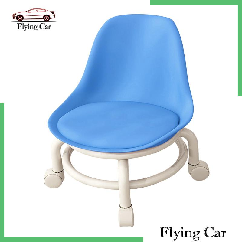 [Lzdjfmy2] Ghế Đẩu Cuộn Tròn Thấp Bằng Da PU Màu Xanh Lá Có Bánh Xe