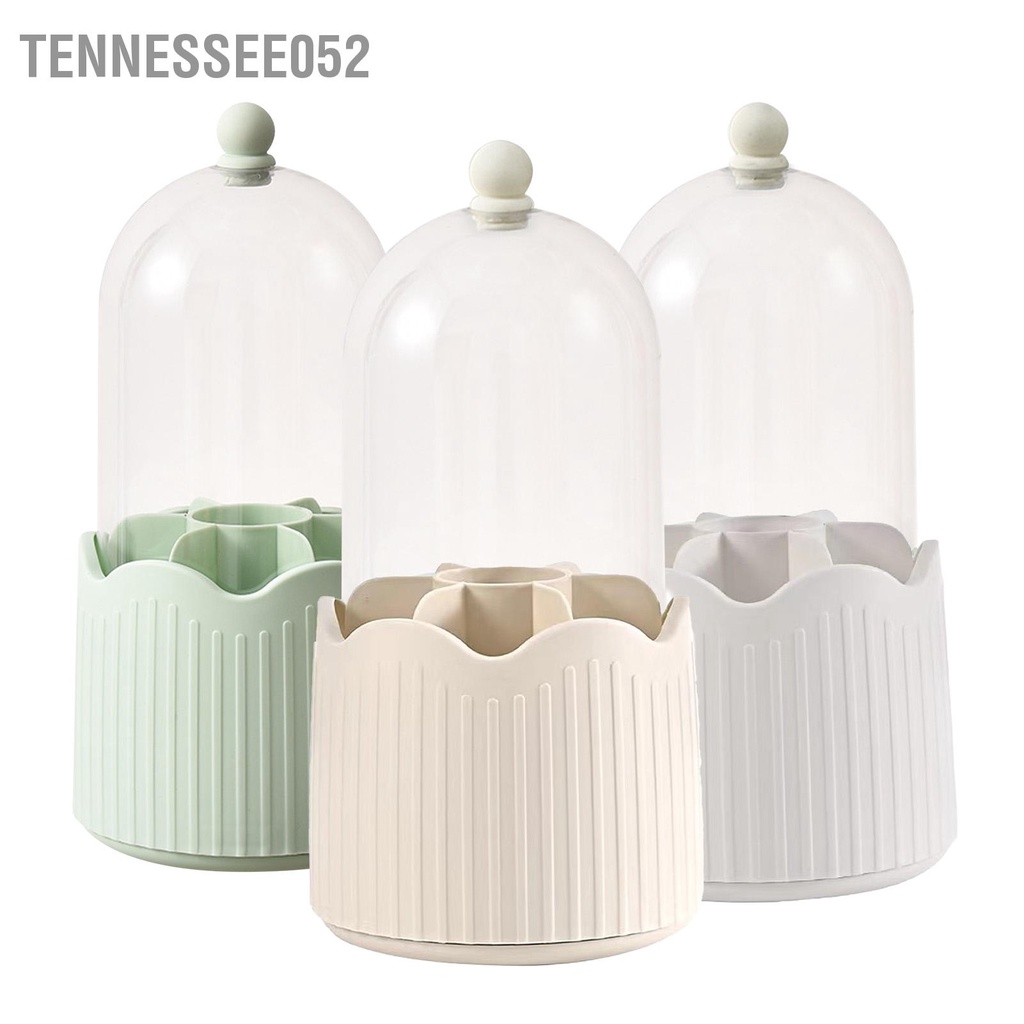 Tennessee052 Hộp đựng cọ trang điểm xoay 360 độ trong suốt chống bụi