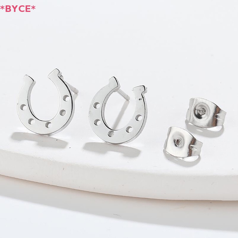 1 Đôi Bông Tai Hình Chữ U Bằng Thép Không Gỉ Thiết Kế Tối Giản Thời Trang Mới