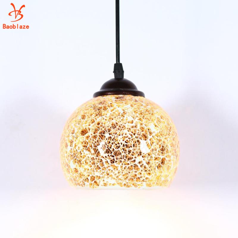 Baoblaze Chụp Đèn Treo Trần Nhà Mặt Kính Họa Tiết Mosaic Cổ Điển E27 Baoblaze # 1