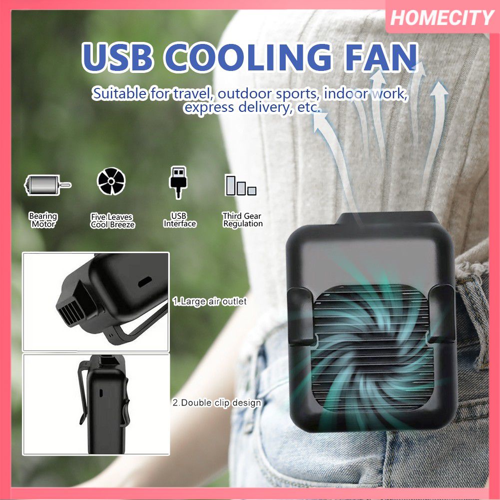 Quạt thắt lưng USB Quạt treo cổ cầm tay có thể sạc lại được quạt làm mát nhanh ngoài trời thời lượng pin dài với 3 tốc độ có thể điều chỉnh có thể kẹp trên quần áo