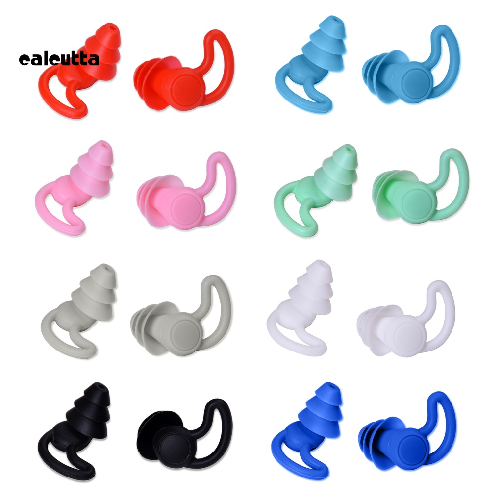 1 Cặp Nút Bịt Tai Giảm Tiếng Ồn Bằng Silicon Mềm Dành Cho Đi Bơi Lội