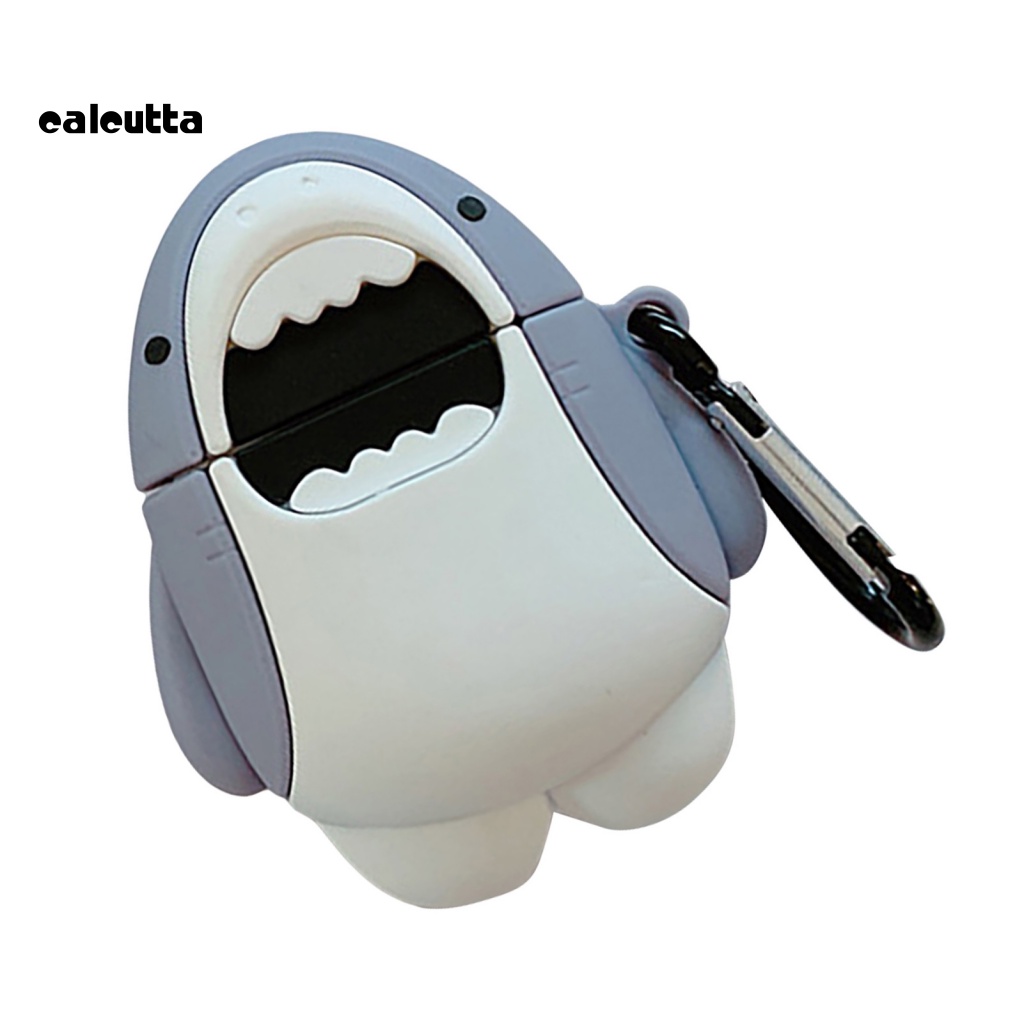 Vỏ Bảo Vệ Hộp Sạc Tai Nghe AirPods 1 / 2 Bằng Silicon Hình Cá Mập 3D Dễ Thương