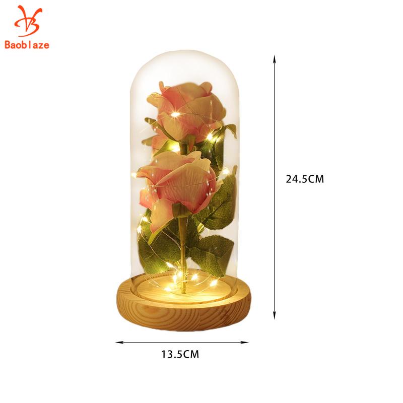 Baoblaze Đèn Ngủ LED Hình Hoa Hồng Nhân Tạo Baoblaze