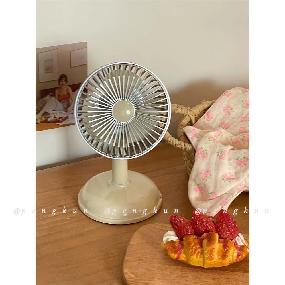 Quạt Sạc usb Để Bàn Ký Túc Xá Phong Cách Retro Hàn Quốc Mới