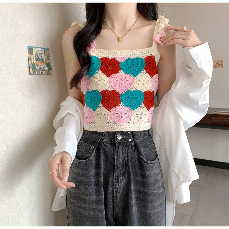 NZN Bộ Xương Áo hai dây Mùa Hè Mới Crop top