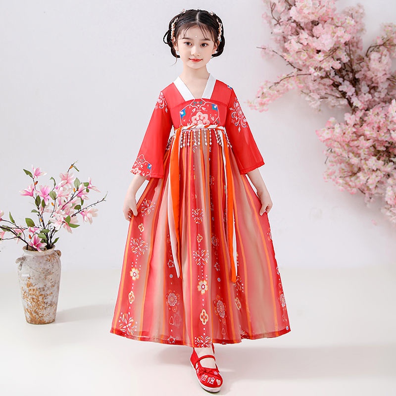 Đầm Hán Phục Phong Cách Trung Hoa Xinh Xắn Cho Bé Gái