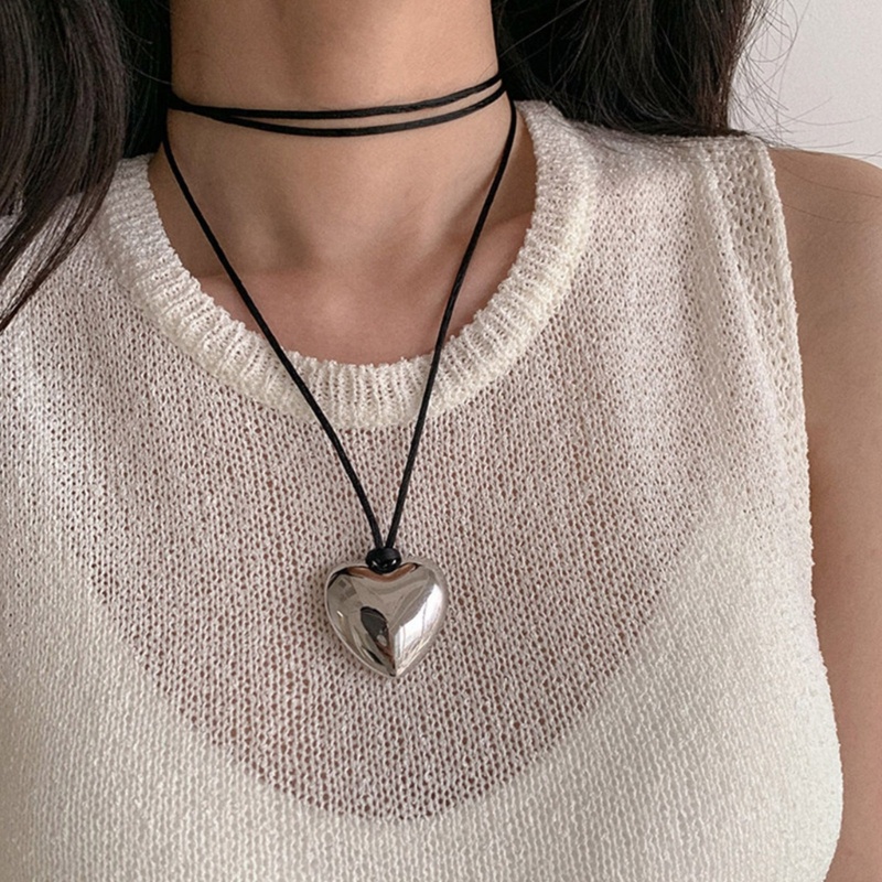 Vòng cổ Mặt Hình Trái Tim Thắt Nơ Thanh Lịch Có Thể Điều Chỉnh Cho Nữ