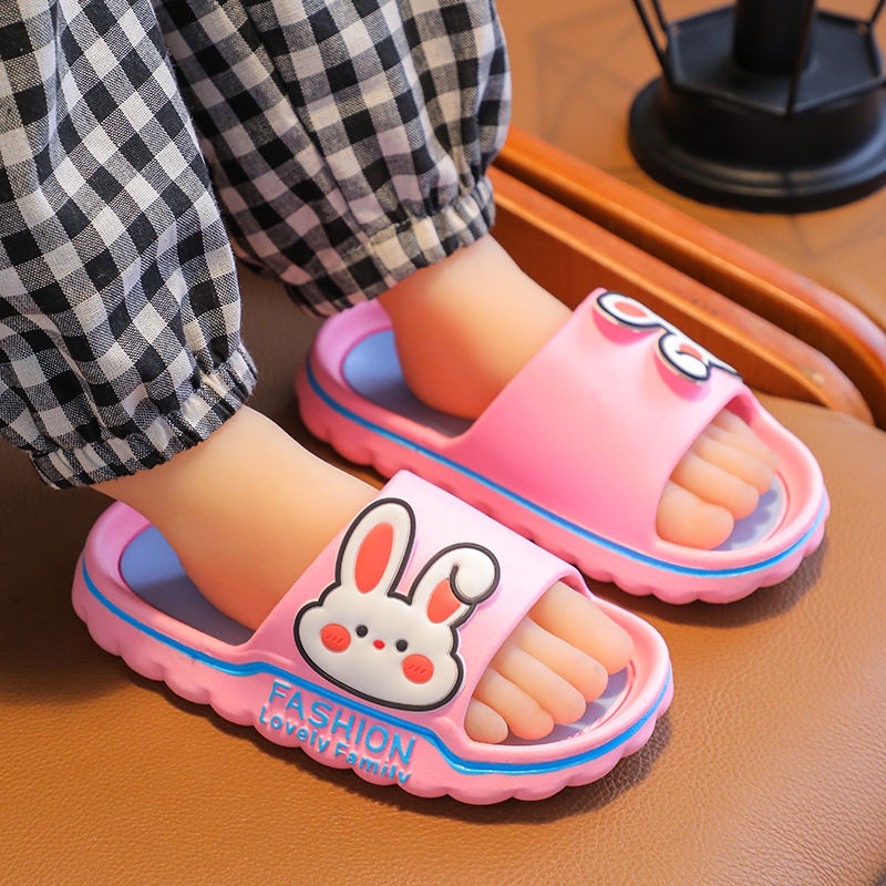 Dép Xỏ Ngón Đi Biển Mềm Mại Họa Tiết Cá Mập / Thỏ Hoạt Hình Thời Trang Mùa Hè Cho Bé Trai Gái