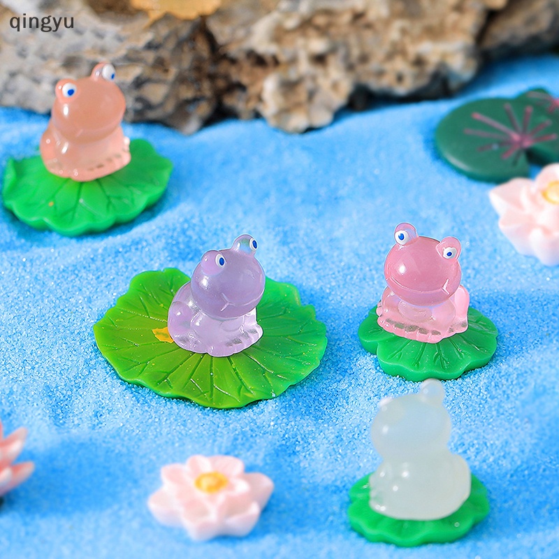 1 Đồ trang trí Chú Ếch Hoạt Hình Mini Màu Dạ Quang Trang Trí Tiểu Cảnh