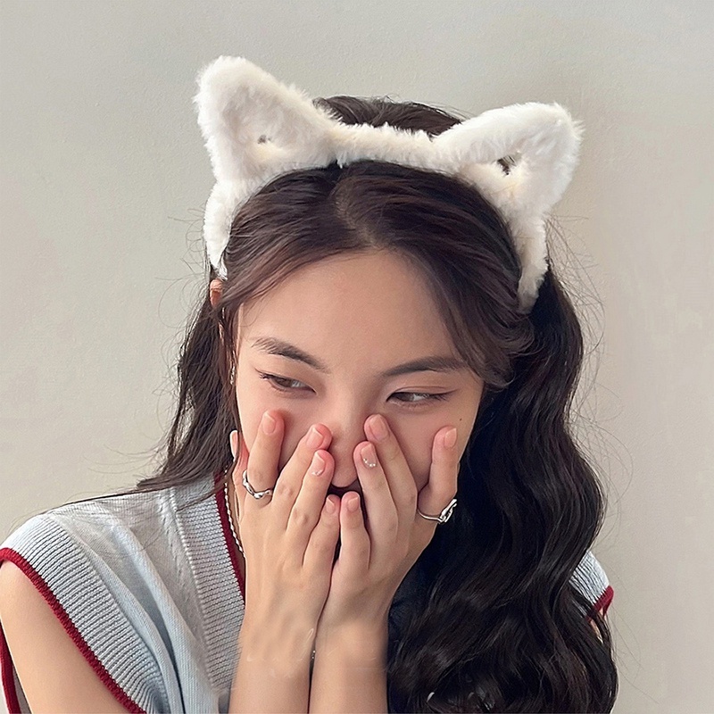 Cài Tóc Tai Mèo Phối Lông Chống Trượt Thời Trang Cho Nữ