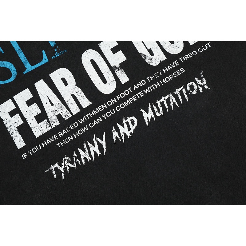 Bán Chạy Nhất Áo Thun Cotton Tay Ngắn In Chữ FEAR OF GOD Phong Cách Vintage Dành Cho Nam Nữ