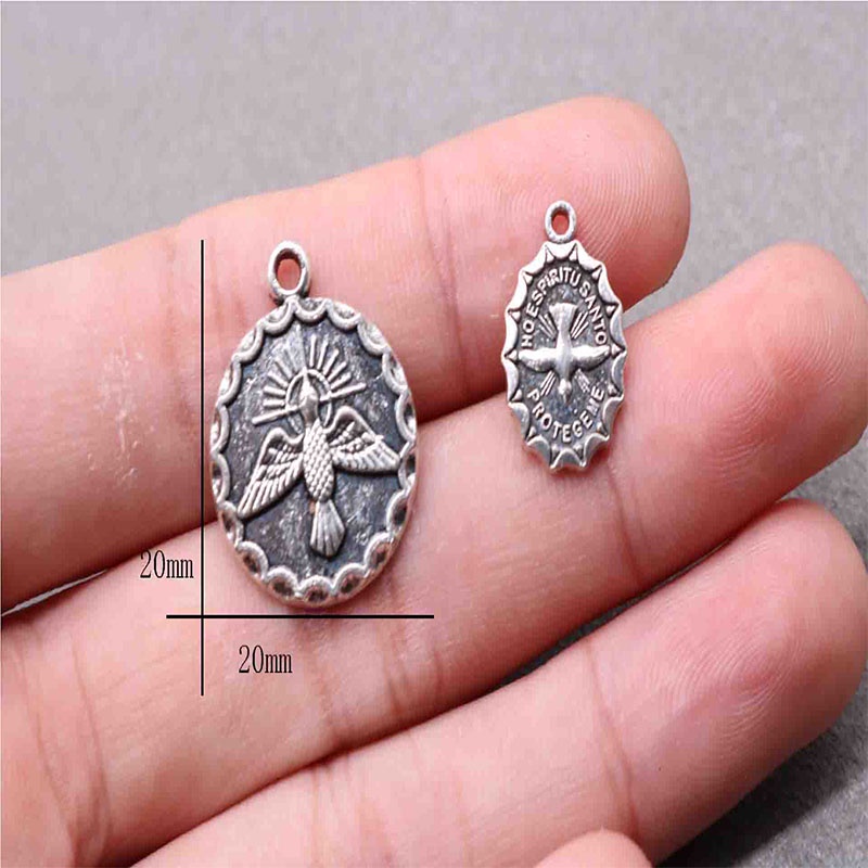 10 miếng hòa bình tôn giáo chim bồ câu chim biểu tượng charm huy chương vòng cổ vòng tay DIY làm mặt dây chuyền
