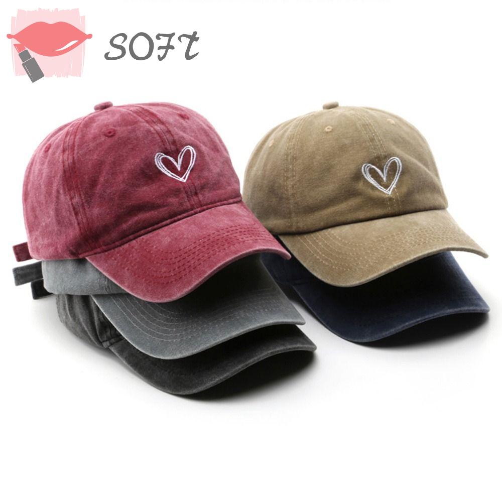 Mũ Lưỡi Trai DENIM Thêu Hình Trái Tim