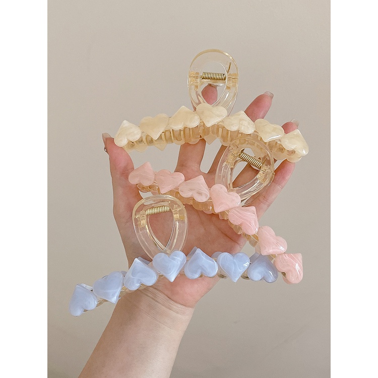 Kẹp Tóc Acrylic Hình Trái Tim Nhiều Màu Sắc Phong Cách Hàn Quốc Dành Cho Nữ