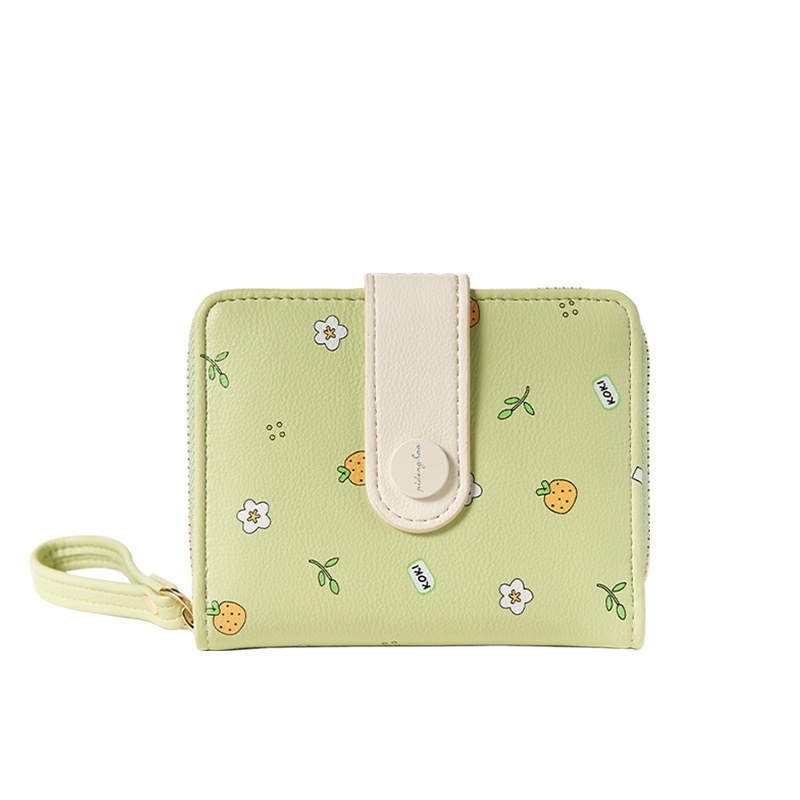 Ví Ngắn Đựng Thẻ Phối Khóa Kéo Thời Trang Cho Nữ