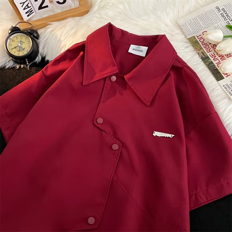 Áo Sơ Mi Ngắn Tay Dáng Rộng Thời Trang Mùa Hè Dành Cho Nam Và Nữ