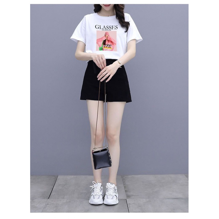 [35-75KG] Áo Thun Nữ Ngắn Tay Cỡ Lớn + Quần Short C10836