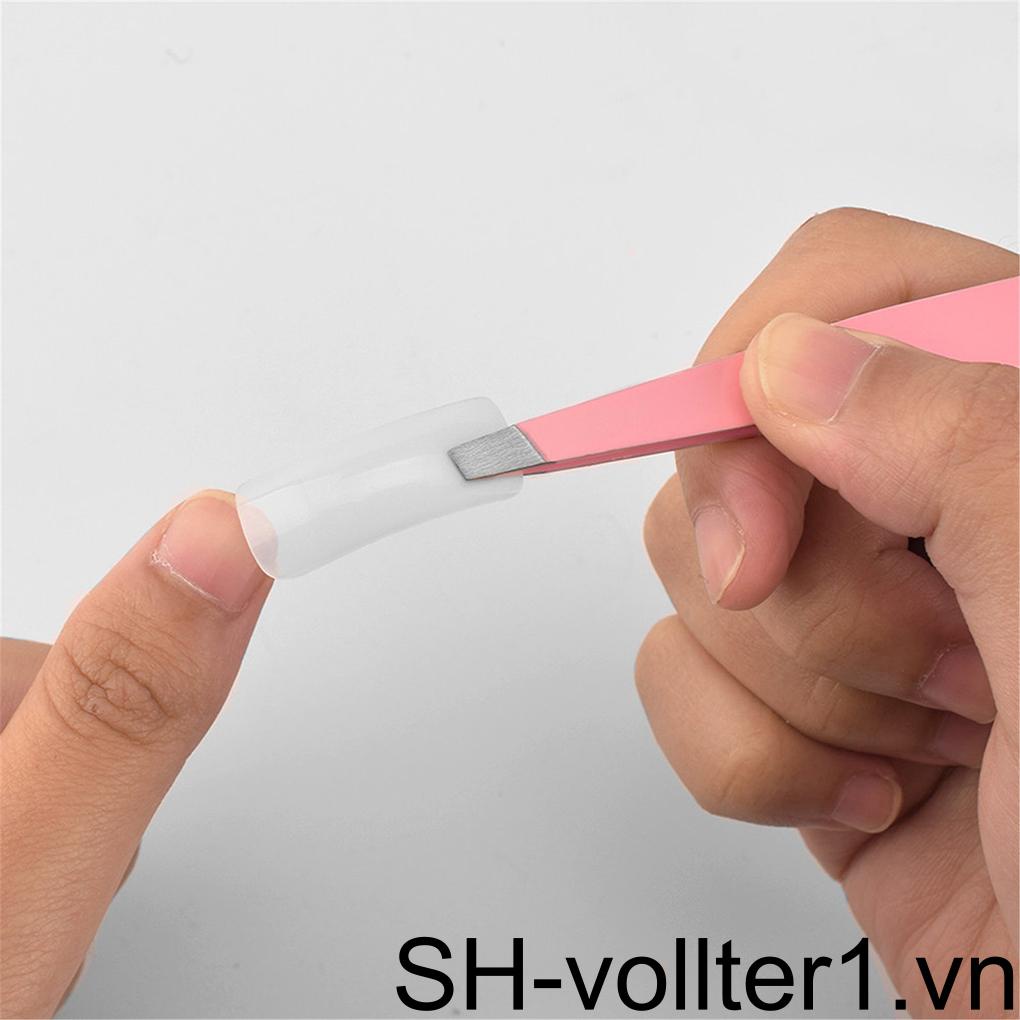 Set 2 Nhíp Tỉa Lông Mày Hai Trong Một Màu Đen Hồng Thiết Kế Tiện Dụng Cho Nữ