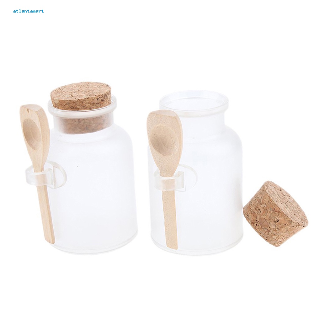 Túi Đựng Đồ Dùng Cao Cấp Tiện Dụng| Bộ Chai Nhựa Dung Tích 200ml Dùng Để Đựng Muối Tắm Kèm Muỗng Và Nắp Đậy