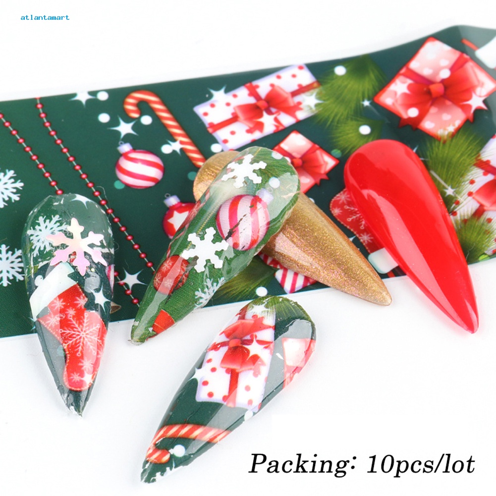 Túi Đựng Đồ Dùng Cao Cấp Tiện Dụng| Set 10 Decal Dán Móng Hoạ Tiết Giáng Sinh