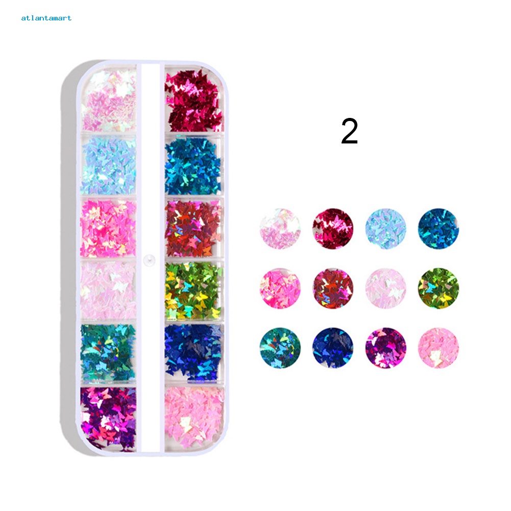 Túi Đựng Đồ Dùng Cao Cấp Tiện Dụng| Set 12 Hộp Kim Tuyến Bươm Bướm Dán Móng Nghệ Thuật