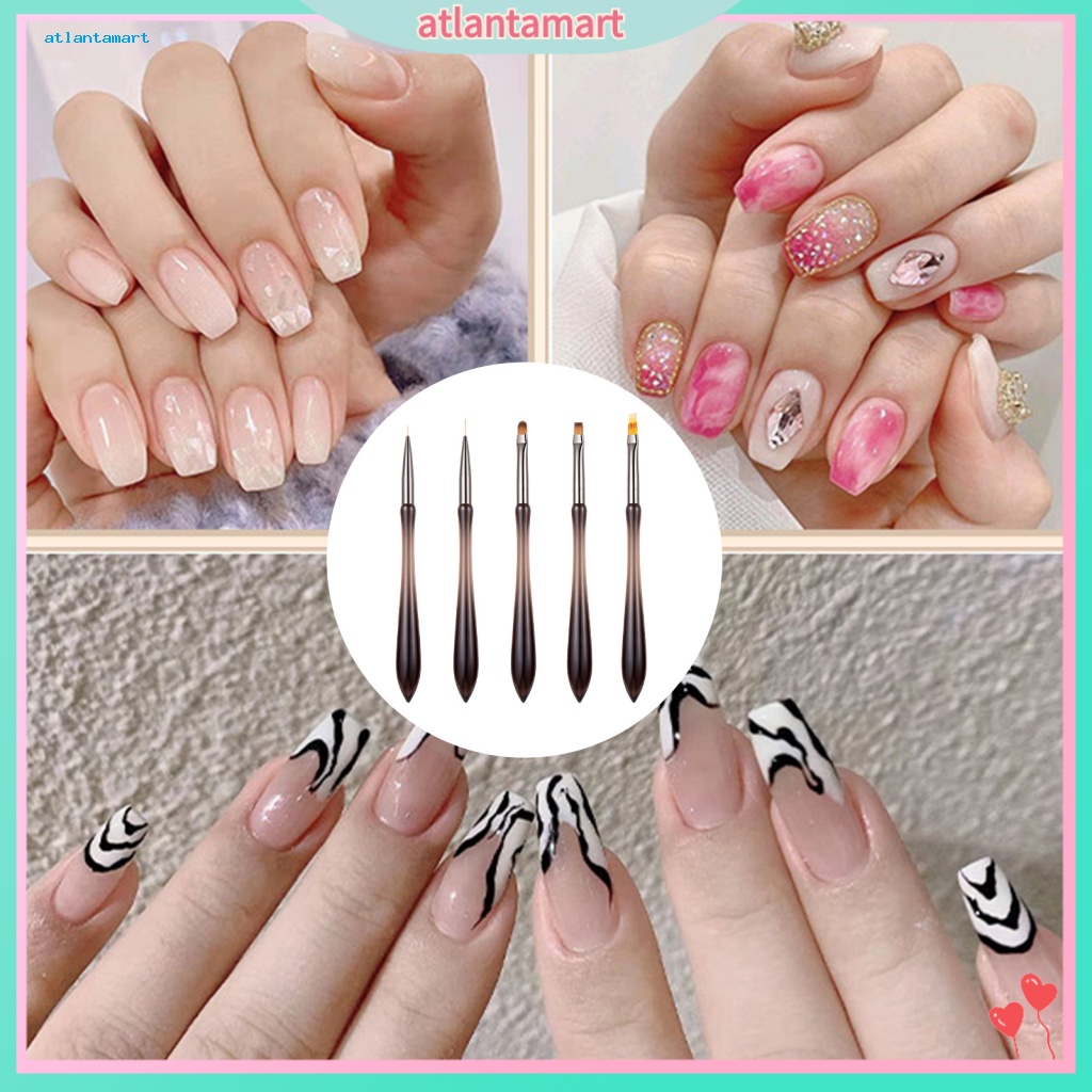 Túi Đựng Đồ Dùng Cao Cấp Tiện Dụng| Set 5 Cọ Vẽ Móng Tay Đầu Mềm Không Nhuộm Có Thể Tái Sử Dụng